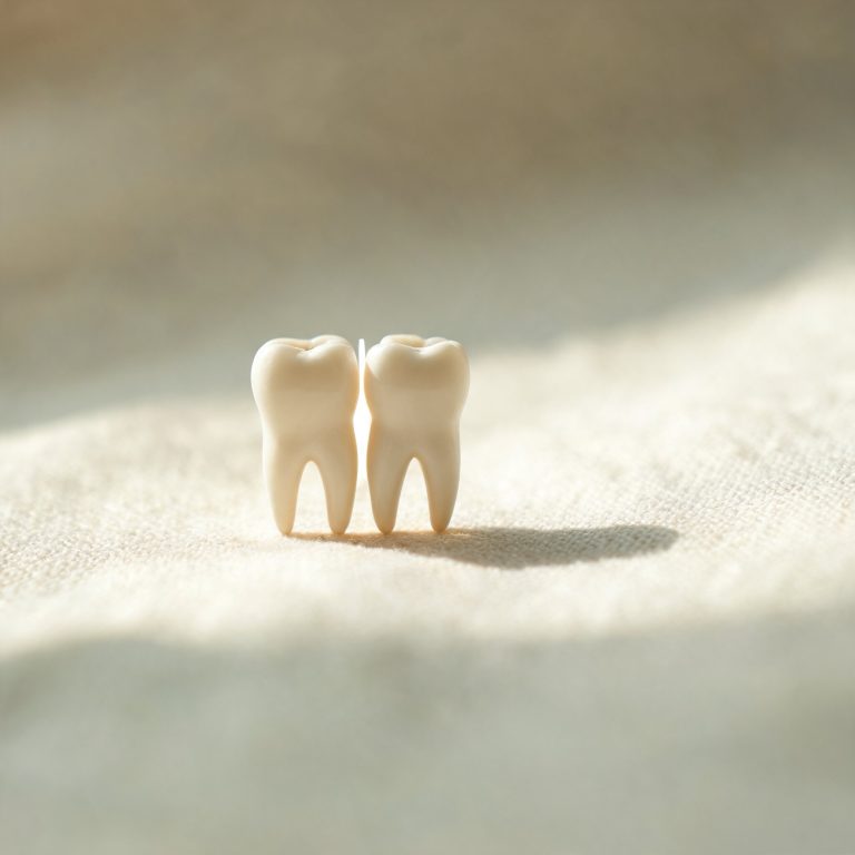 Modelos de dientes de distintos tonos para ilustrar el blanqueamiento dental