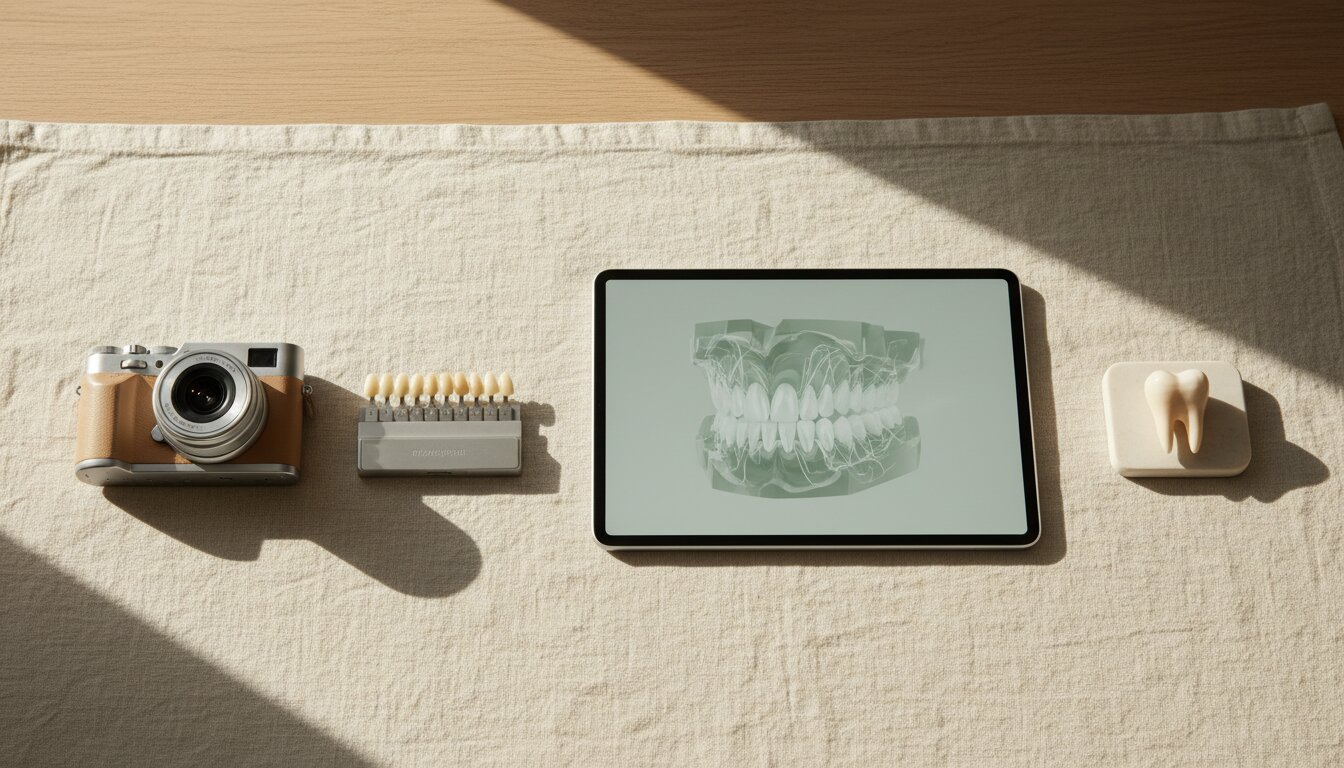 Cámara, escáner y modelo digital para evaluar los dientes antes de colocar carillas