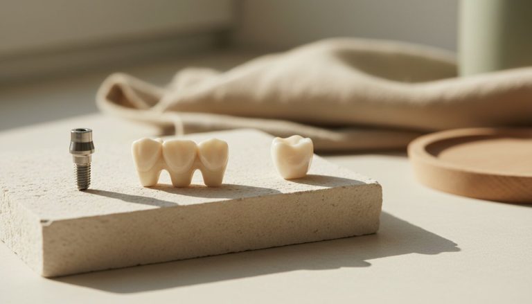 Modelos dentales sobre una mesa para planificar ortodoncia y estética dental